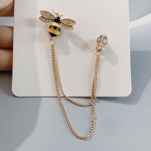 Image of women's chain brooch tassel chain rhinestone zircon brooch is suitable for women's metal chain clothing accessories, jewelry, gifts, and various holiday accessories