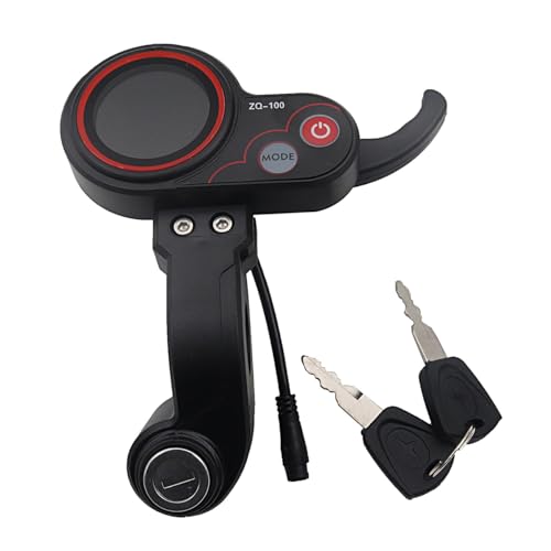 Wokyo ZQ-100 6 Pin LCD Escooter Display Button Control Scooter Odometer with Shifter Replacement, 36-60V Waterproof Electric Scooter Thumb Throttle Accessories