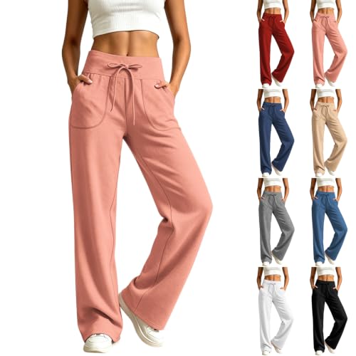 Pantalon large femme de jogging décontracté fluide à cordon