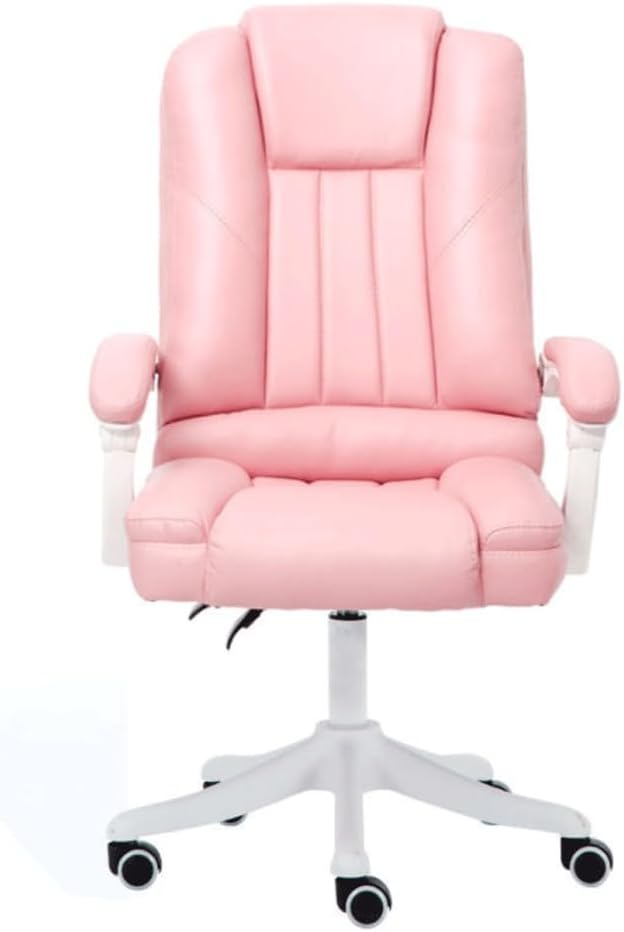 Executive Office Chair, Office Chair with Arms, Boss Office Chair with Footrest, Big and Tall Office Chair 200LBS Wide Seat, Executive Office Desk Chairs for Heavy People (Color : White)