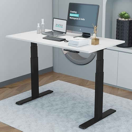 JIN OFFICE Electric Height Adjustable Desk| 80 Kg Wt. Capacity, 2 Year ...