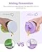 AMOOS Cute Pill Dispenser with 7 Large Compartments, Portable Pill Bottle Organizer with Wide Opening for Easy Use, Anti-Mix Pill Organizer for Travel, BPA-Free Pill Container, Purple