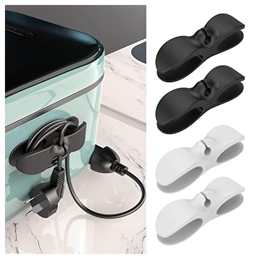 Nearockle Organizador de cabos para utensílios de cozinha, suporte de cabo adesivo, envoltório de cabo, enrolador de cabos para eletrodomésticos, misturador, máquina de café, panela