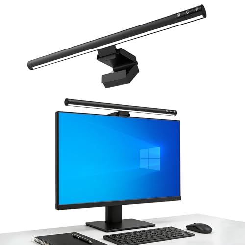 NAFAS Computer Monitor Light Bar Intelligent Human Body Sensing Task Lamp Touch Control Dimmable 3 Color Temperature and 3 Brightness Sedentary Reminder USB Powered Lamp for Desk/Office Home Game