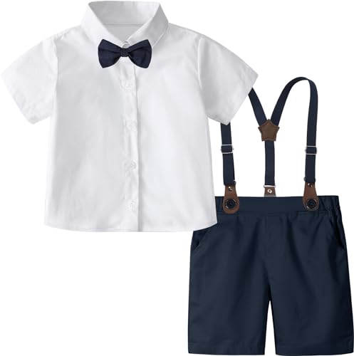 Image of A&J DESIGN Baby Boys Gentleman Suit, 2Pcs Outfit Shirt & Pants