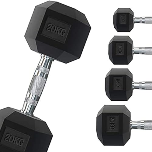 Manubrio esagonale gommato professionale da 1 a 50 kg | pesistica palestre o home gym | impugnatura ergonomica antiscivolo | venduto singolarmente (2 x 6 Kg)