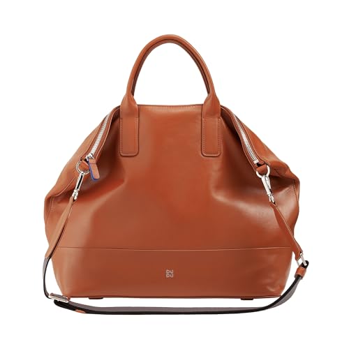 Sac à Main cannelle DUDU en cuir véritable souple avec double poignée supérieure
