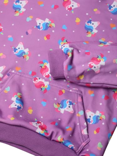 Image of WELAKEN Girls and Toddlers' Pullover Printed Hoodie Sweatshirt with Kangaroo Pocket