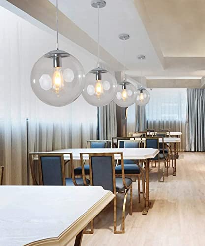 Suspension boule de verre chaleureuse et luminaire chic pour salle à manger et restaurant