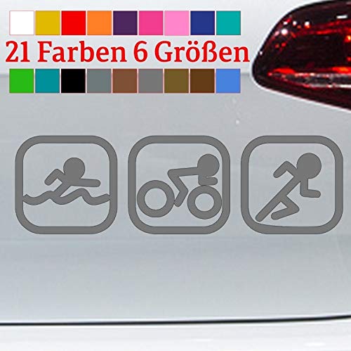 Adesivo per triathlon generico, per nuoto, ciclismo, corsa, Swim Run Bike JDM, in 6 misure e 21 colori