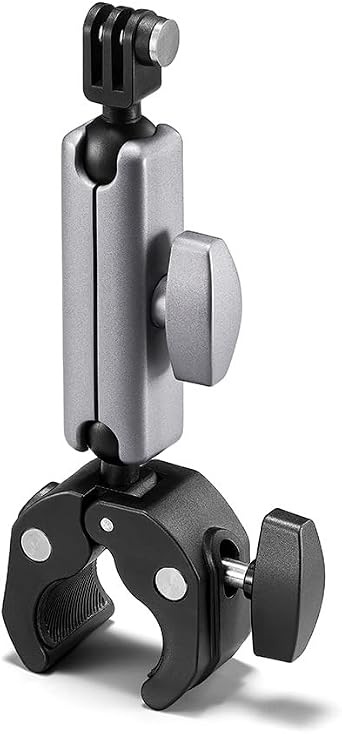 Heavy Duty Super Clamp Camera Mount with 360 Dual Ball Head Magic Arm, Anti-Slip Aluminum Alloy Handlebar Mount for GoPro Hero 13/12/11, Insta360 X4/X3, DJI Osmo Action 5/4, Motorcycle & Bike