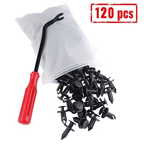 UNIGT 120pcs ATV UTV Body Fastener Rivets Push Pin Compatible with Polaris RZR Ranger Suzuki King Quad Kawasaki Rancher Plastic Fender Clips with Remover 7661855