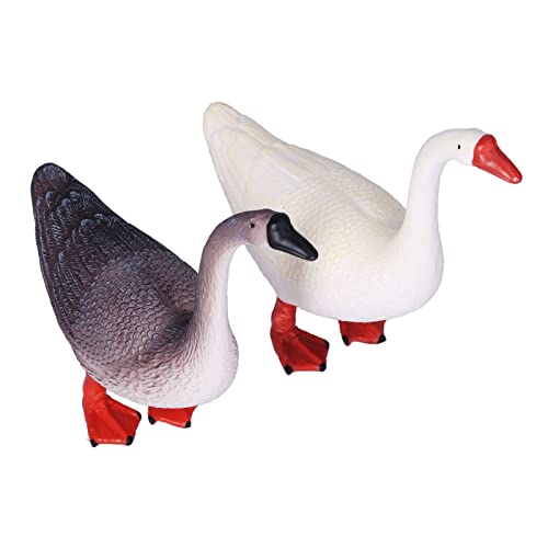 Shanrya Simulations-Tiermodell, langlebige sichere süße geschmacklose Gänse-Ornamente für(Graue Gans + Weiße Gans 2… – Bild 5