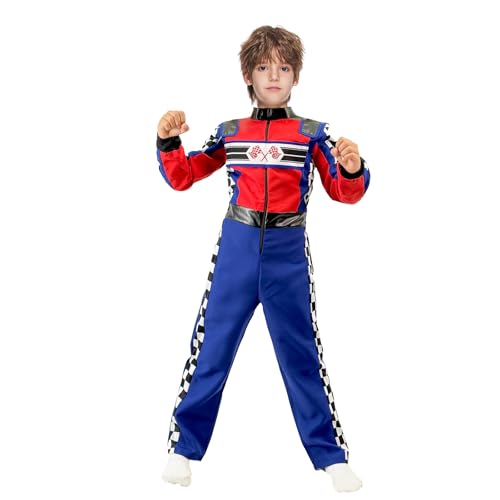 Disfraz completo de piloto de autos para niño talla L miniatura 1