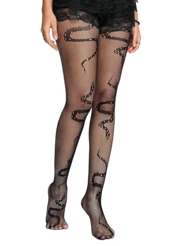 Image of Mrotrida Women's Fire Patterned Fishnet Tights Sexy Elastic Blaze Pantyhose Leggings Fire Mesh Stockings