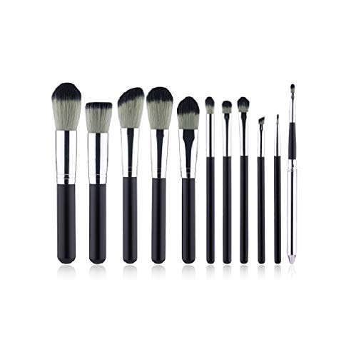 Kit pinceaux maquillage yeux et visage avec trousse de rangement