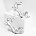 ZURIN Women's Rhinestone Bow Heels Square Toe Clear Heeled Sandals Slingback High Heels Dress Party Evening Prom Crystal Shoes