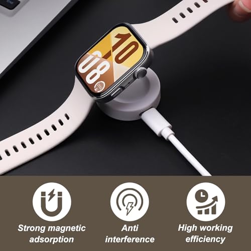 Cargador Magnético Compatible con Huawei Watch GT5 Pro GT5 GT4 GT3 GT3 SE GT2 Pro Watch 4 3 Ultimate GT Runner, Base de Carga USB Portátil con Cable 100CM Blanco Accesorio de Repuesto Seguro y Rápido - imagen 4