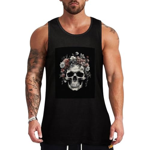 Débardeur homme crâne t-shirt sans manches slim pour l'été