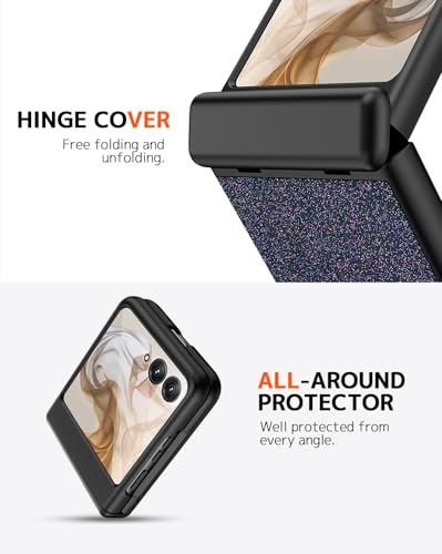 Coque Motorola Razr 2024 luxe rigide noire protection rabat