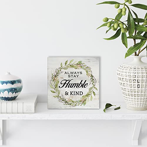 Always-Stay-Humble-Kind-Wood-Box-Sign-Rustic-Wooden-Box-Sign-Home-Desk-Shelf-Decor-5-X-5-Inch Always Stay Humble Kind Wood Box Sign Rustic Wooden Box Sign Home Desk Shelf Decor 5 X 5 Inch