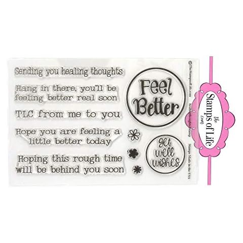 Sympathy Healing Stamps for Card-Making and Scrapbooking by The Stamps of Life - HealingThoughts2Stamp Feel Better Cover