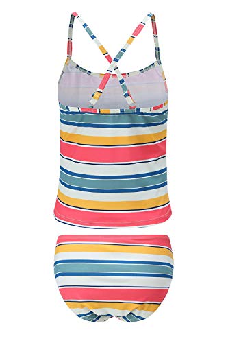 Image of Girls Two Piece Tankini Swimsuits Hawaiian Ruffle Bathing Suit Summer Beach Swimwear Set