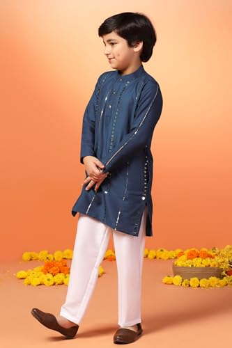 Image of Fashion Dream Boys Cotton Blend Geometric Kurta Payjama Set| Ethnic Set