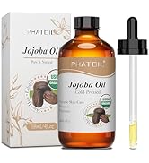 PHATOIL 118ML/4 Oz Jojoba Oil Organic Cold Pressed, USDA Certified Premium Grade Jojoba Body Oil ...