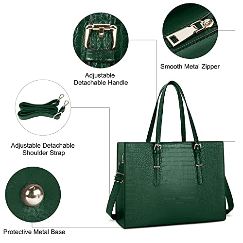 Image of Laptop Bag for Women 15.6 Inch Laptop Tote Bag Leather Classy Computer Briefcase