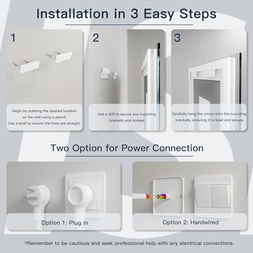 ISKM 32''x36'' LED Mirror for Bathroom Lighted Vanity Mirror for Wall Front Lights + Backlit LED Bathroom Mirror Anti-Fog Tempered Glass ETL Listed