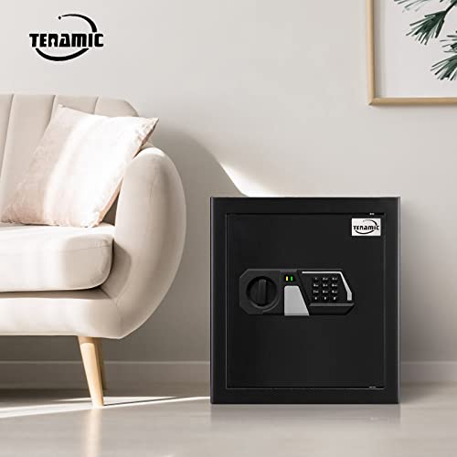Tenamic Fireproof Safe Box 1.6 Cuft Electronic Digital Security Box, Keypad Medium Lock Box Cabinet Safes With Internal Light, Solid Alloy Steel Office Hotel Home Safe With 2 Passwords, Black #TOP7