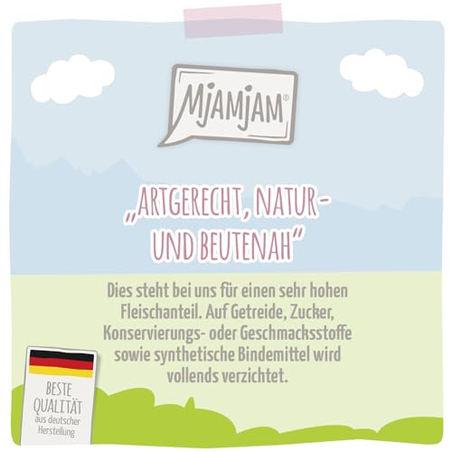 MjAMjAM - Premium Nassfutter für Katzen - köstliche Garnelen an saftigem Hühnchen, 6er Pack (6 x 400 g), getreidefrei mit extra viel Fleisch