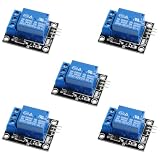 DIYmall 5PCS 1 Channel 5V Relay Module Relay Switch Microcontroller Relay Board Shield High Level Trigger for Arduino ARM PIC AVR MCU