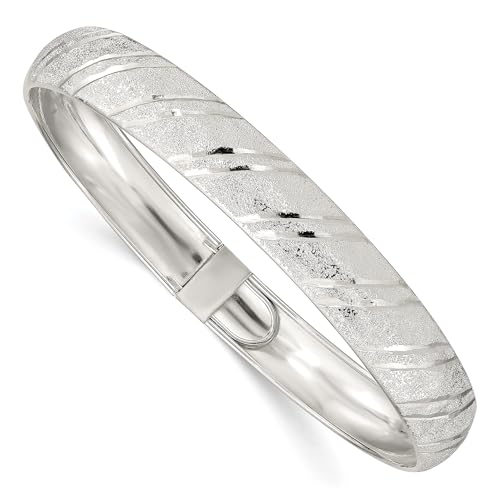 IceCarats 925 Sterling Silver 10.5mm Flexible Bangle Bracelet