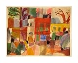  Social Crazy POSTER su carta fotografica premium 270 gr - Paul Klee - Maisons rouges et jaunes à tunis - Fine Art Print Locandina HD 100% QUALITà ITALIA Idea Regalo Casa quadro home (A4)