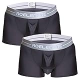 Ouruikia Men's Boxer Briefs Separate Pouch Modal Breathable Boxer Briefs Underwear with Functional Dual Fly Grey XL