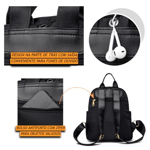 TOKSHOP Mochila Feminina Pequena Reforçada Bolsa Espaçosa e Estilosa (Cinza)