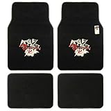 BDK Warner Bros Looney Tunes Tazmanian Devil Universal Fit Car Accessories 4pc Set Carpet Floor Mats - Front 26'x16.5', Rear 14'x16.5', No-Slip Grip Car Mats