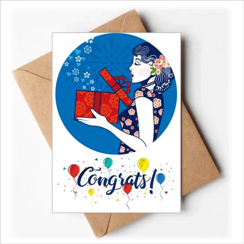Enveloppes de vœux pour mariage motif femme bleu - Pochette invitation élégante rectangulaire