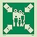 NMC National Marker Corp. IMO219R IMO, Symbol, Assembly/Muster Station, 6 Inch X 6 Inch, Glow Rigid Laminated