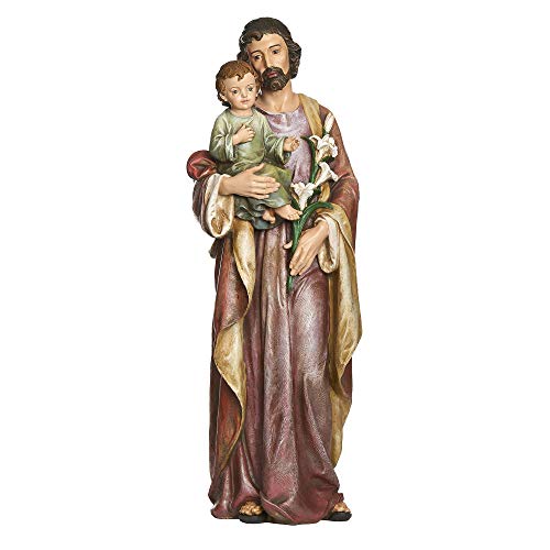 Figura San José y Niño Jesús 36.75 pulg Resina y Piedra miniatura 5