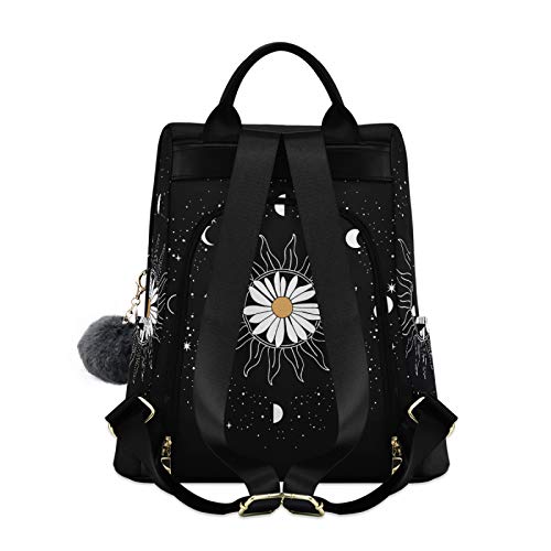 Image of ALAZA Daisy Flower Sun Moon Backpack Purse for Women Anti Theft Fashion Back Pack Shoulder Bag Multicoloured One Size