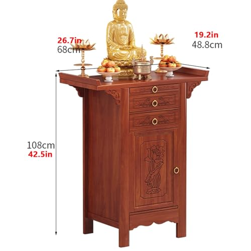 Table d'autel en bambou pour ranger vos objets de méditation et prière