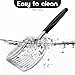 Cat Litter Scoop, Metal Cat Scooper, Plastic Handle Scoop, Sifting Shovel – Heavy Duty Aluminum Alloy Litter Box Scoop with Deep Mesh, Design for Easy Waste Removal and Cleaning(Black)