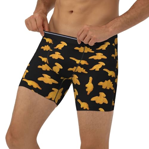 Cute Dinosaur Chicken Nuggets Men'S Boxer Briefs Soft Stretch Underwear Fashion Briefs For Men Teens2
