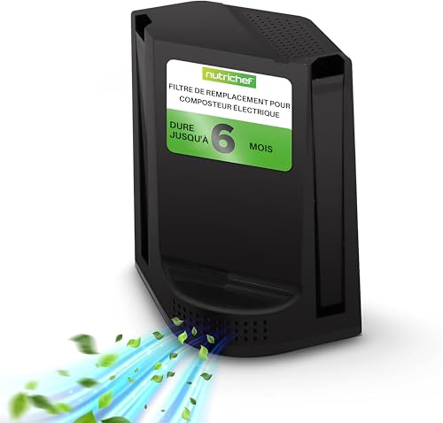 Nutrichef - Nutrichef Filtre de Remplacement-Filtre Poubelle-Remplacez votre Cartouche de Composteur Cuisine Électrique - Placement Optimal Tous les 3-6 Mois- Installation Facile-Recharges de Charbon Actif