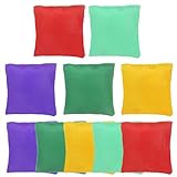 IMIKEYA 10 Stück Cornhole Säckchen: Werfen Sitzsäcke Spaßiges Sportspiel Bean Bag draußen für Familie Junge Mädchen Bunte Nylon Toss Game Sitzsäcke für Partyspiele