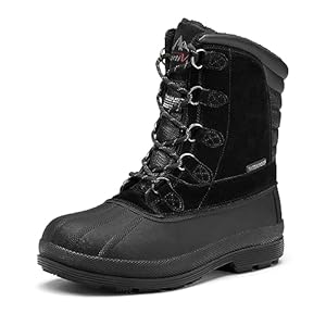 NORTIV 8 Men’s Insulated Waterproof Work Winter Snow Boots 170390 M Black Size 9.5