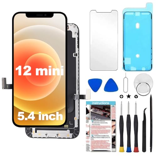 Fixerman for iPhone 12 Mini Screen Replacement 5.4 inch 3D Touch LCD Display Digitizer Assembly with Repair Tool Compatible with Model A2176 A2398 A2399 A2400